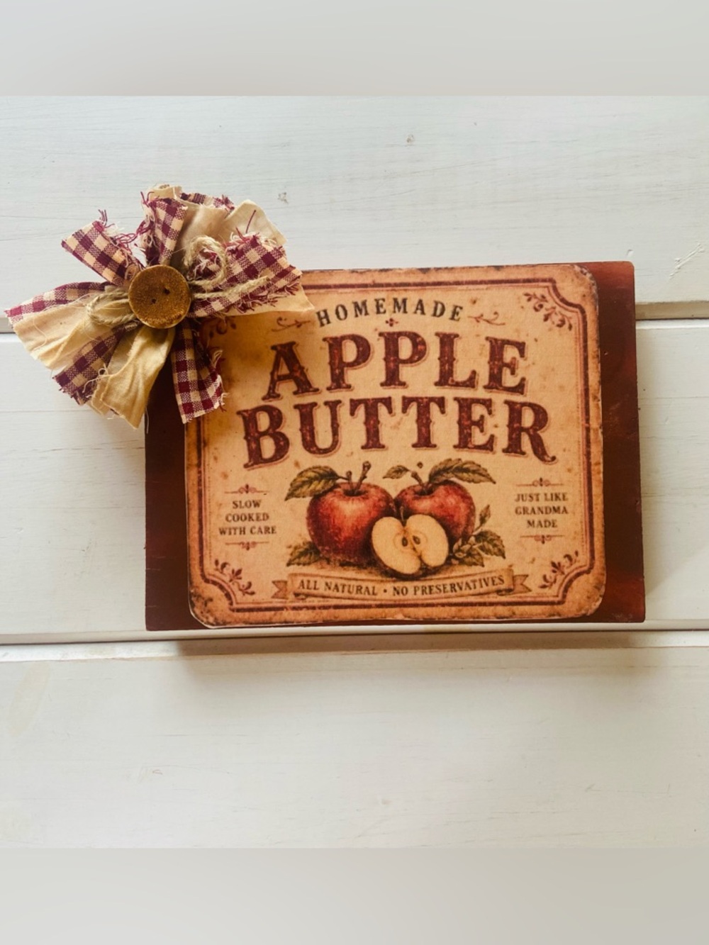 Handmade Apple Butter Wood Shelf Sitter